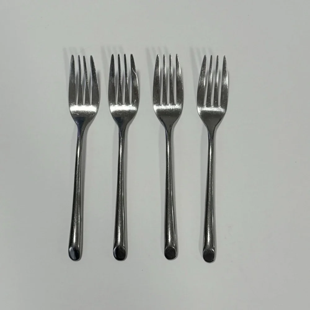 Towle Living WAVE Set Of 4 Salad Forks Stainless Steel 7 1/2